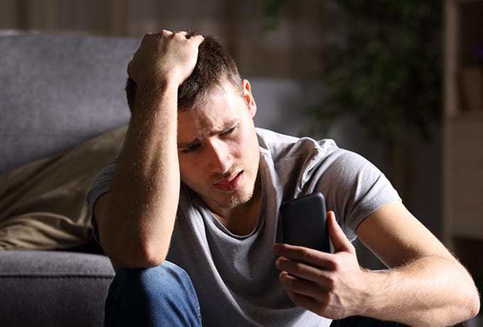 Talking grief: Man suffering from grief about to call Suicide Call Back Service